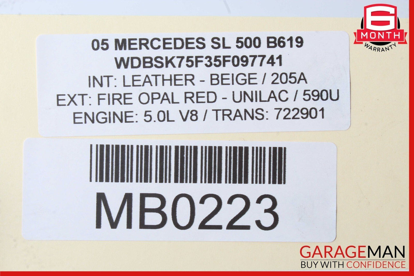03-11 Mercedes R230 SL500 E350 Front Right Side Lower Wishbone Control Arm OEM