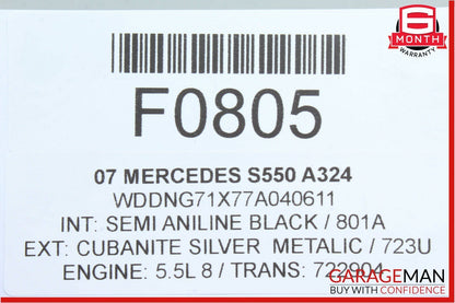 07-09 Mercedes W221 S550 Door Control Module Rear Left Or Right Side OEM