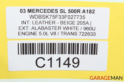03-08 Mercedes R230 SL500 Front Left Driver Side Door Control Module Q2 OEM