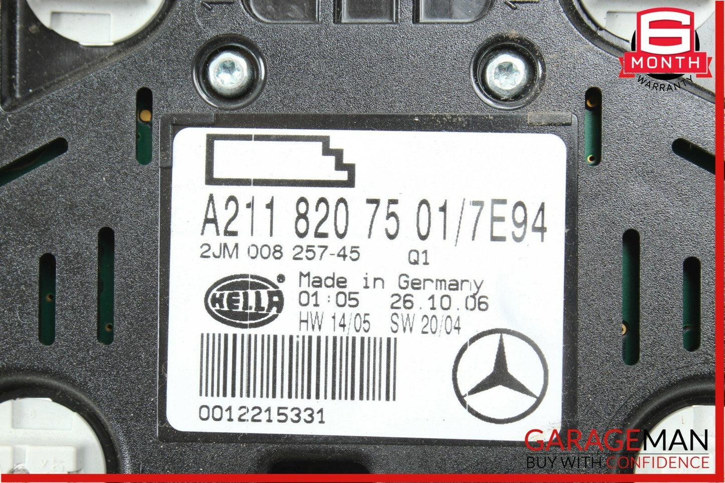 06-11 Mercedes CLS550 E350 Rear Overhead Dome Light Reading Map Grey