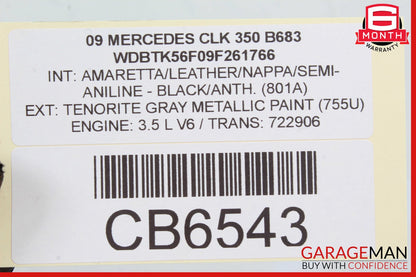 03-09 Mercedes W209 CLK350 CLK320 Rear Left or Right Side Seat Belt Black OEM