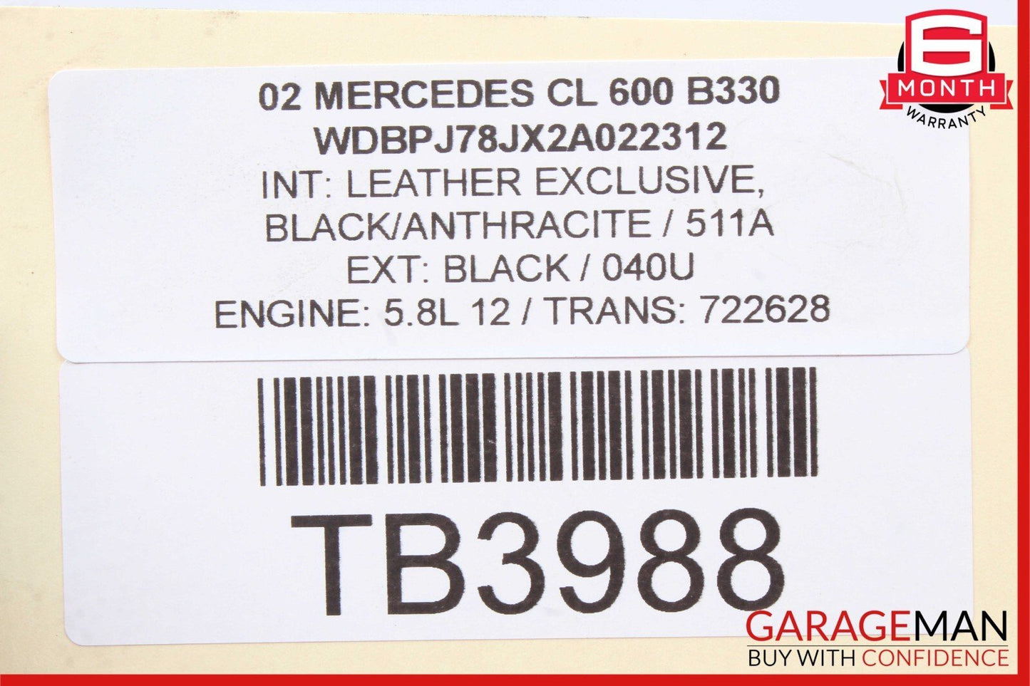 00-12 Mercedes W215 CL600 A/C AC Receiver Drier Container 2208300083 OEM