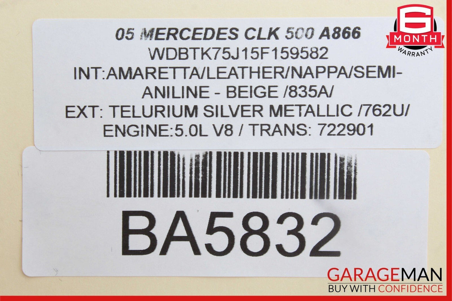 Mercedes CL55 AMG SL500 Seat Belt Seatbelt Tension Sensor 2158600505 OEM
