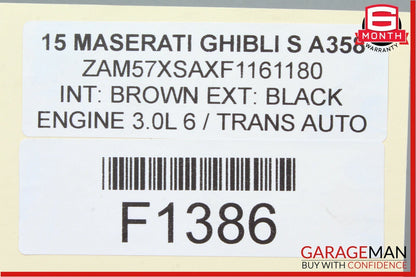 14-17 Maserati Ghibli S Left Driver Side Engine Motor Mount Support Bracket OEM