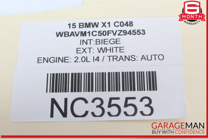 12-15 BMW X1 Rear Right Passenger Side Exterior Door Handle White OEM