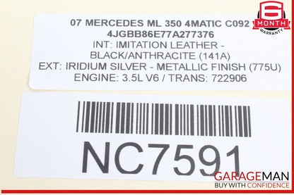 06-13 Mercedes W164 ML350 4MATIC Front Right Side Door Control Module OEM