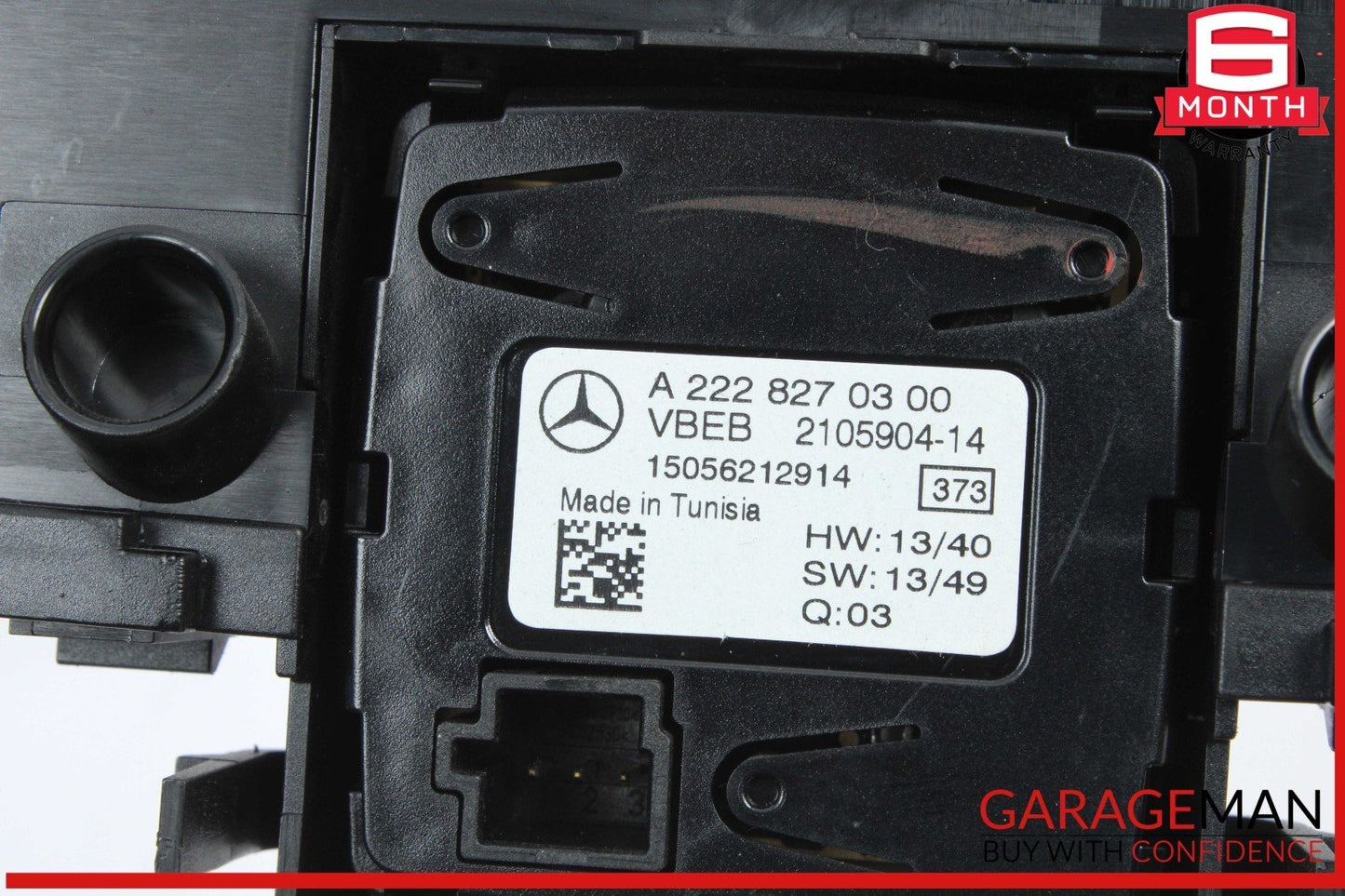 15-18 Mercedes W205 C300 Center Dashboard Hazard Control Switch w/ Clock Assy