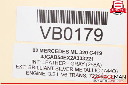 98-05 Mercedes W163 ML320 ML55 AMG Rear Glass Windshield Wiper Motor Unit OEM