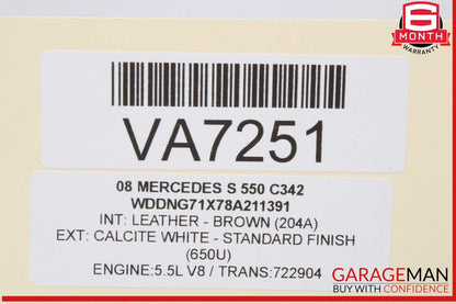 07-13 Mercedes W221 S550 S400 Rear Left Side Door Lock Latch Actuator OEM