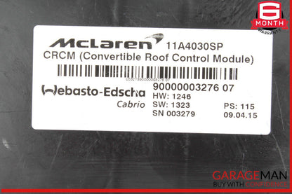 15-17 McLaren 650S Convertible Roof Top Control Module Unit 11A4030SP OEM