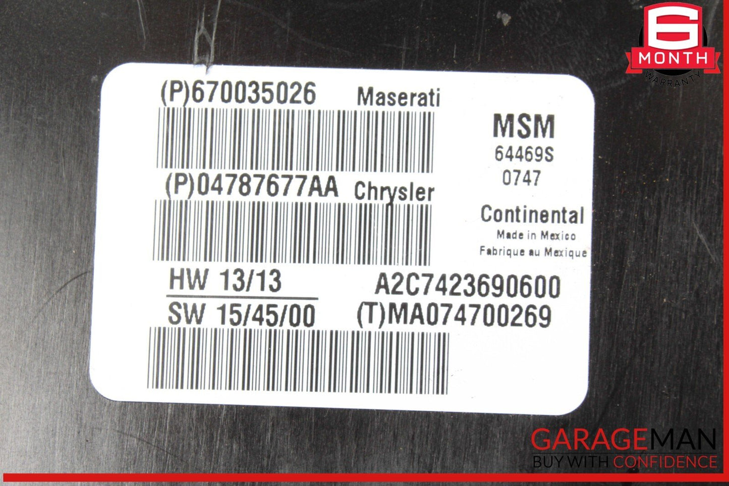 14-20 Maserati Levante Ghibli Front Left Driver Side Seat Control Module OEM
