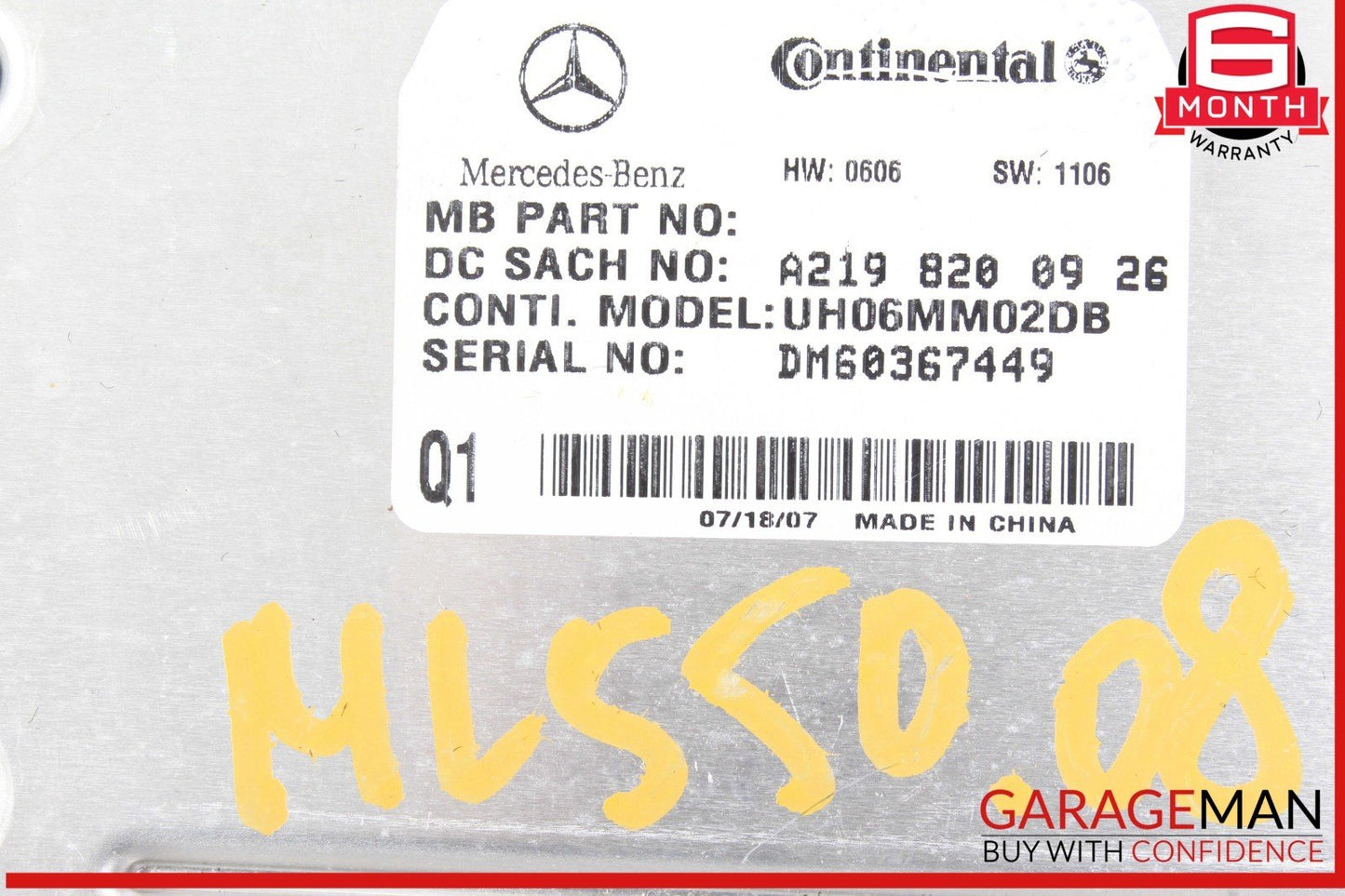 06-12 Mercedes W164 ML550 GL450 Communication Control Module 2198200926 OEM