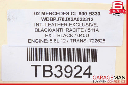 00-02 Mercedes W215 CL600 S600 V12 Engine Starter Motor 0051512401 OEM