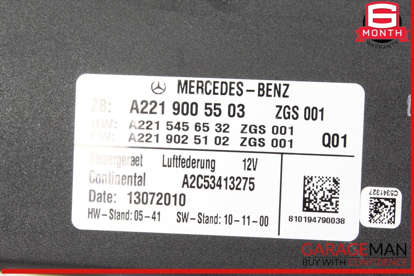 07-14 Mercedes W221 S550 S400 Airmatic Air Suspension Control Module OEM