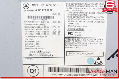 09-11 Mercedes R171 SLK300 SLK55 Head Unit Radio AM/FM CD Player 1718703294 OEM