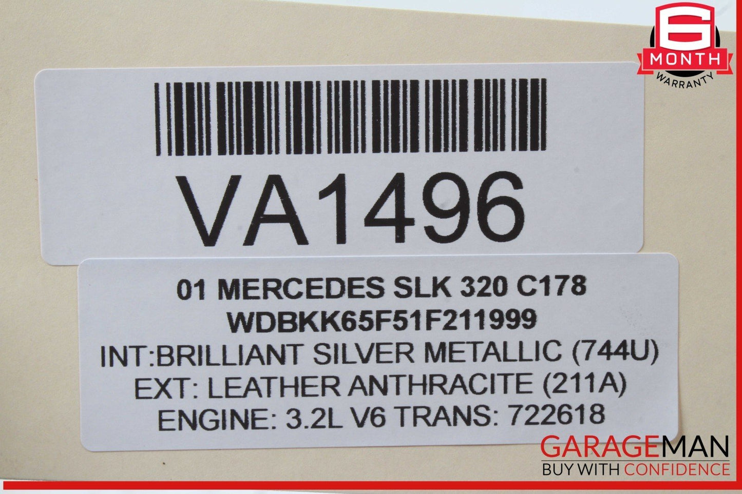 01-04 Mercedes R170 SLK320 SLK230 A/C Compressor Air Conditioning 0002342911 OEM