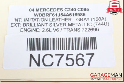 01-04 Mercedes W203 C240 C320 Rear Right Side Exterior Door Handle Silver OEM