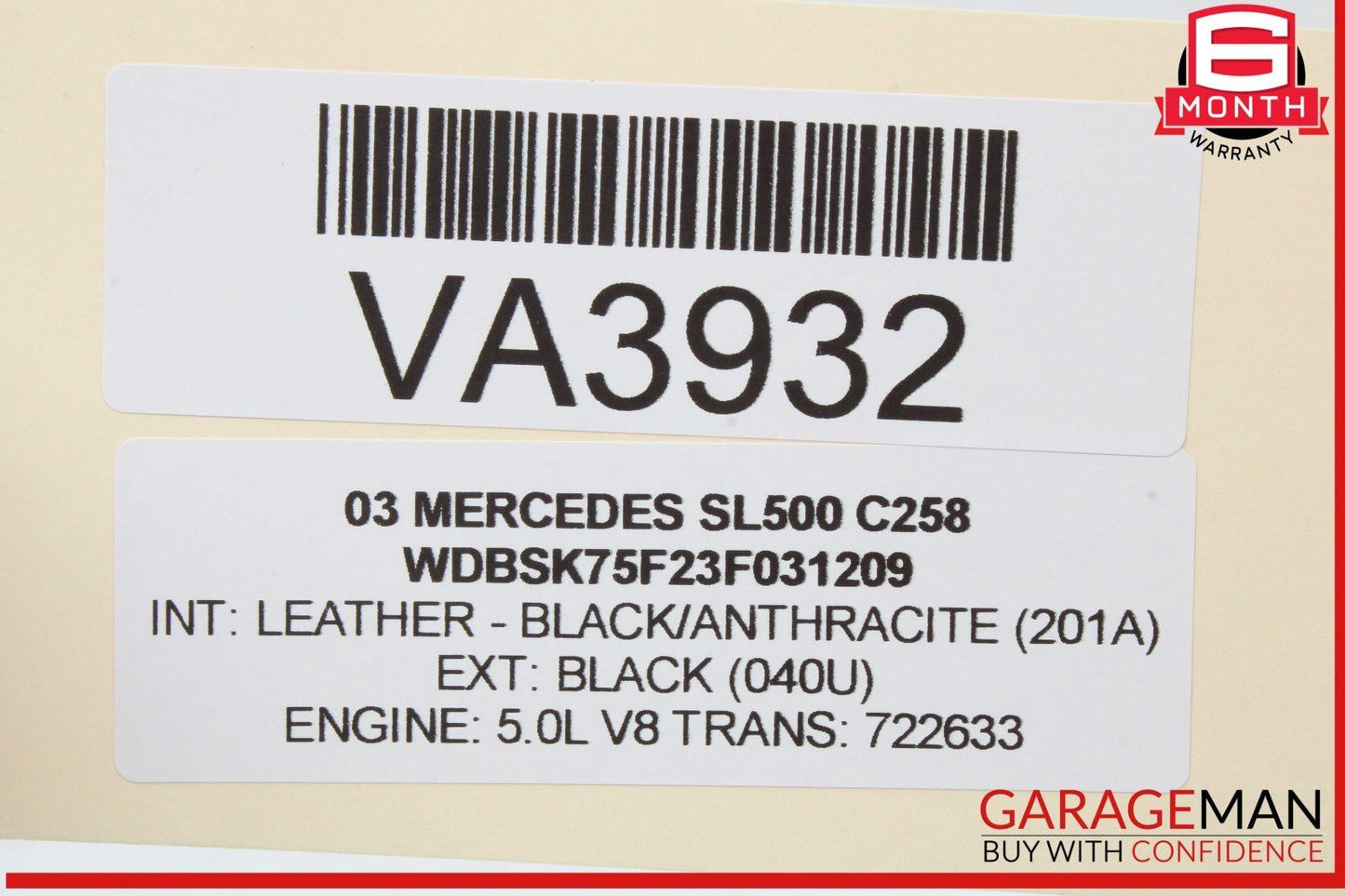 03-06 Mercedes R230 SL500 SL55 AMG Door Keyless Go Entry Antenna Module OEM