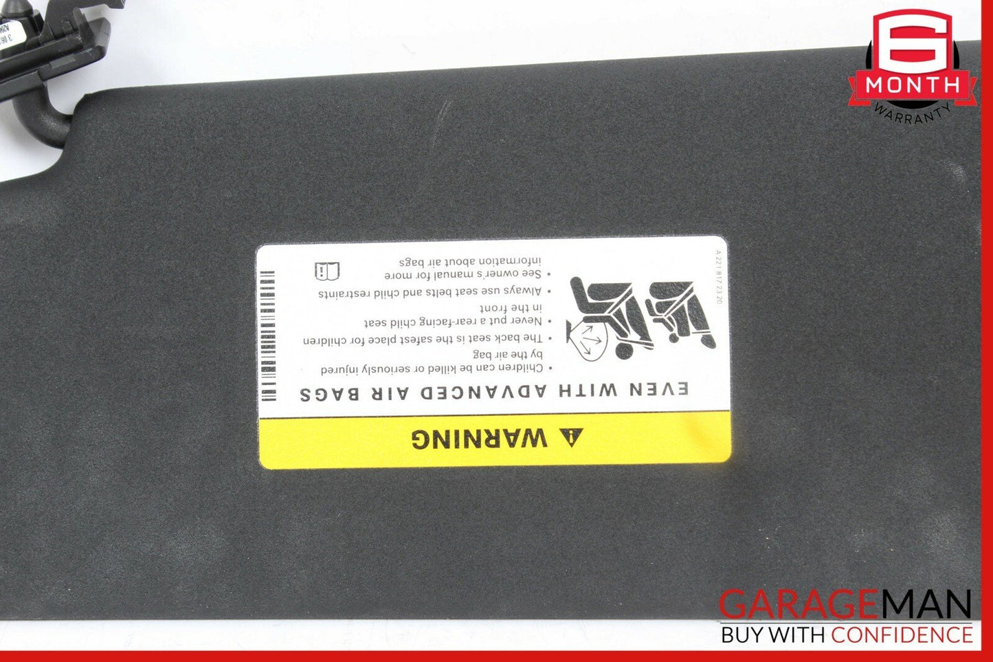 08-14 Mercedes W204 C300 C350 Right Passenger Side Sunvisor Sun Visor Black OEM
