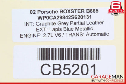 97-04 Porsche Boxster 986 Front Right Side Exterior Door Handle Assy Blue OEM