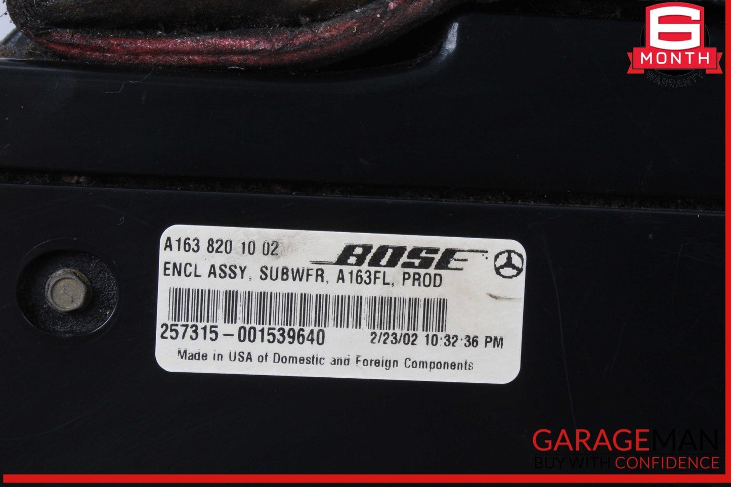 02-05 Mercedes W163 ML500 ML350 Subwoofer Sub Woofer Speaker 1638201002 OEM