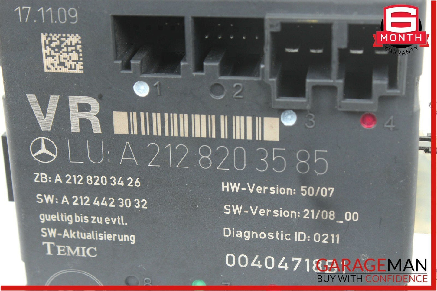 08-11 Mercedes W204 C300 Front Right Passenger Side Door Control Module Unit