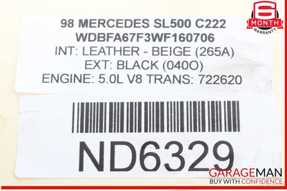 90-02 Mercedes R129 SL500 Rear Left & Right Shock Absorber Coil Spring Set of 2