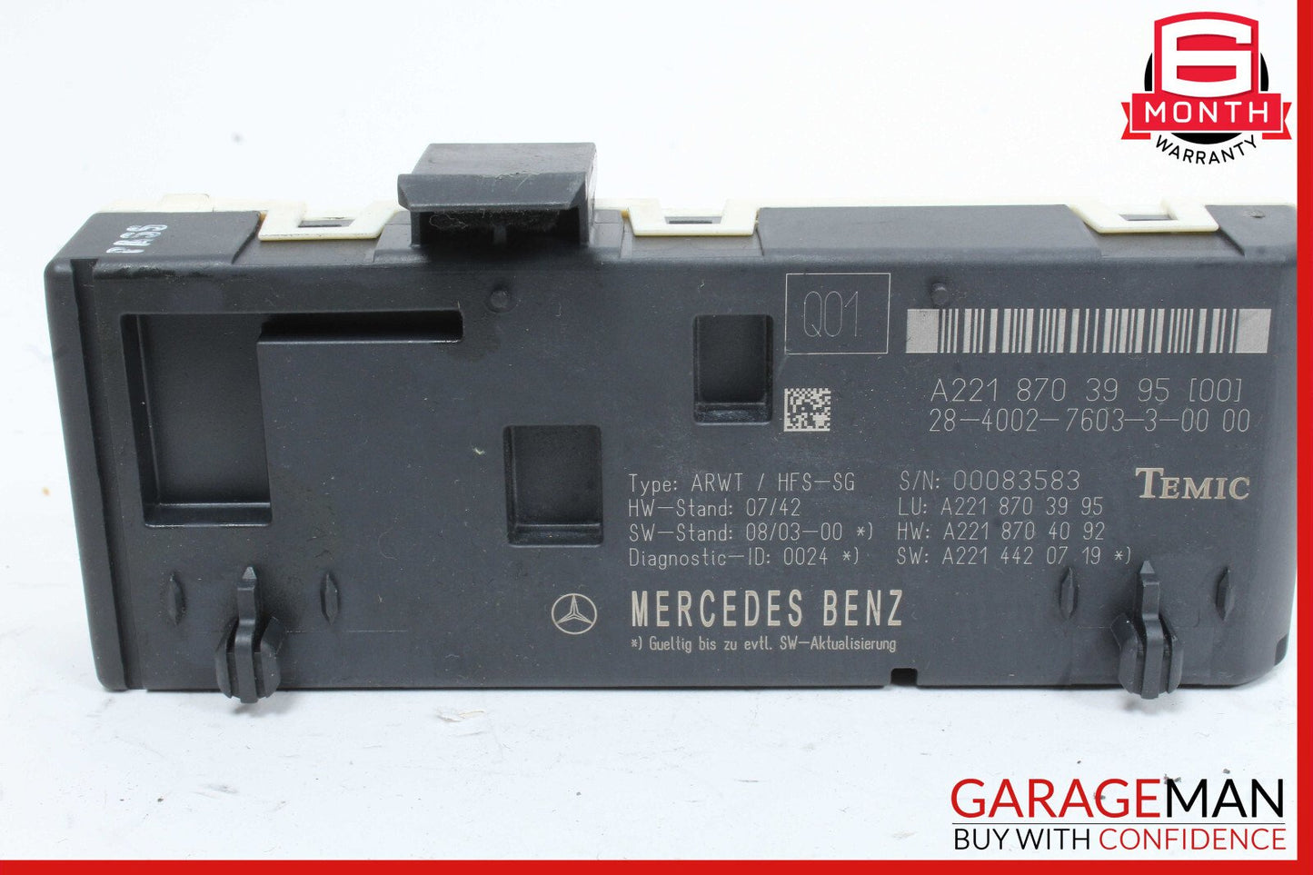 07-14 Mercedes W221 S550 CL550 Trunk Release Remote Open Close Module OEM