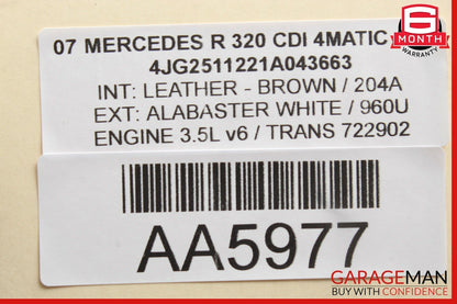 06-13 Mercedes W251 R320 R500 Rear Right & Left Brake Caliper Calipers Set of 2