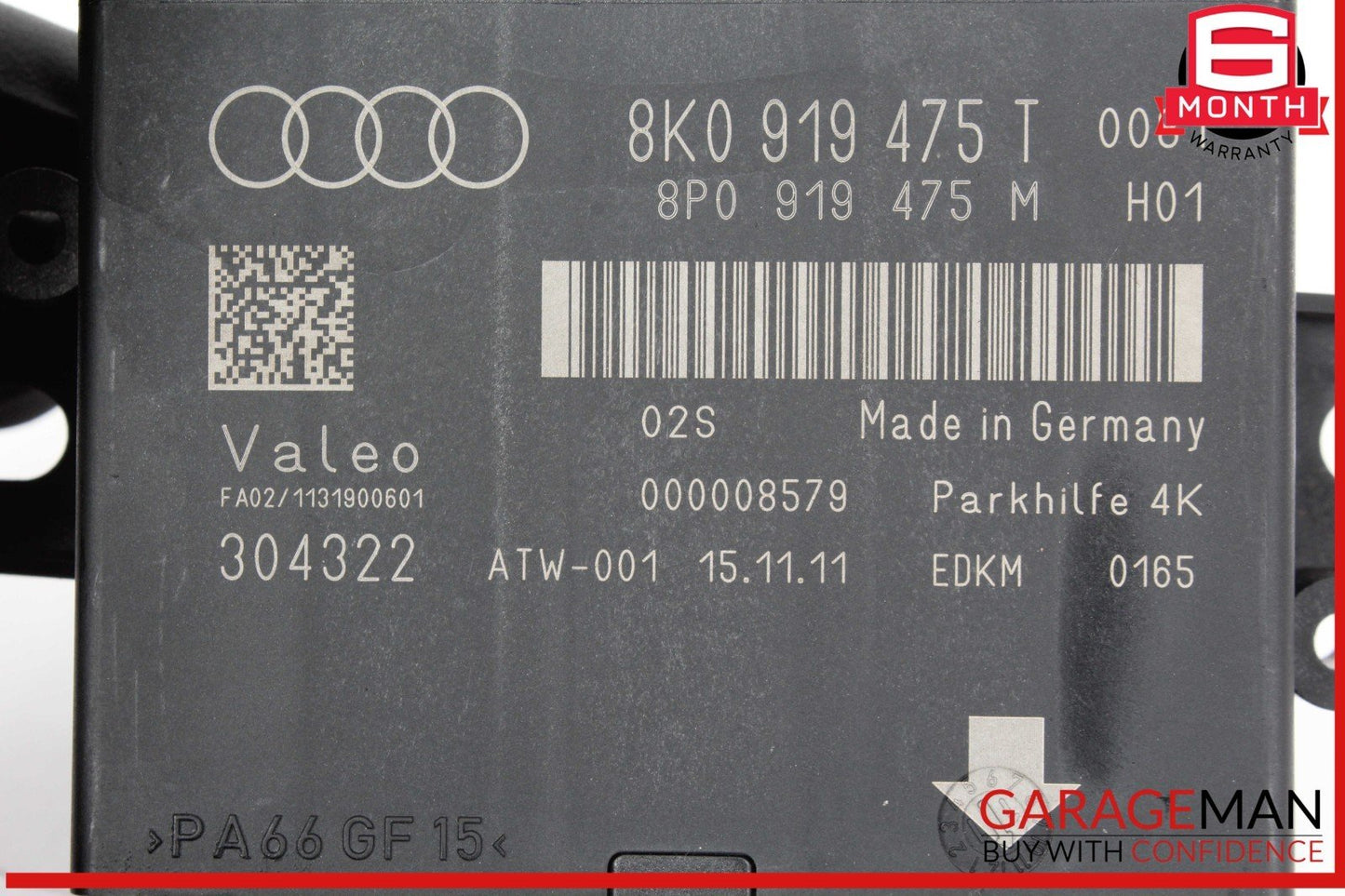 08-12 Audi S4 Park Parking Assist Distance Control Module Unit 8K0919475T OEM