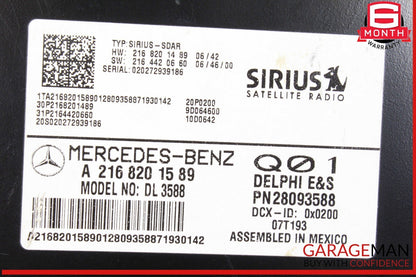 07-14 Mercedes W216 CL550 SLK350 Sirius Satellite Radio Module Receiver OEM