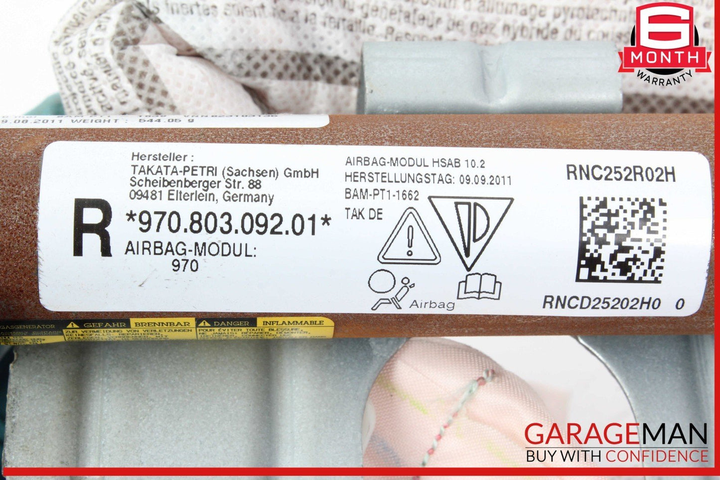 10-16 Porsche Panamera 970 Right Side Roof Curtain Airbag Air Bag 97080309201