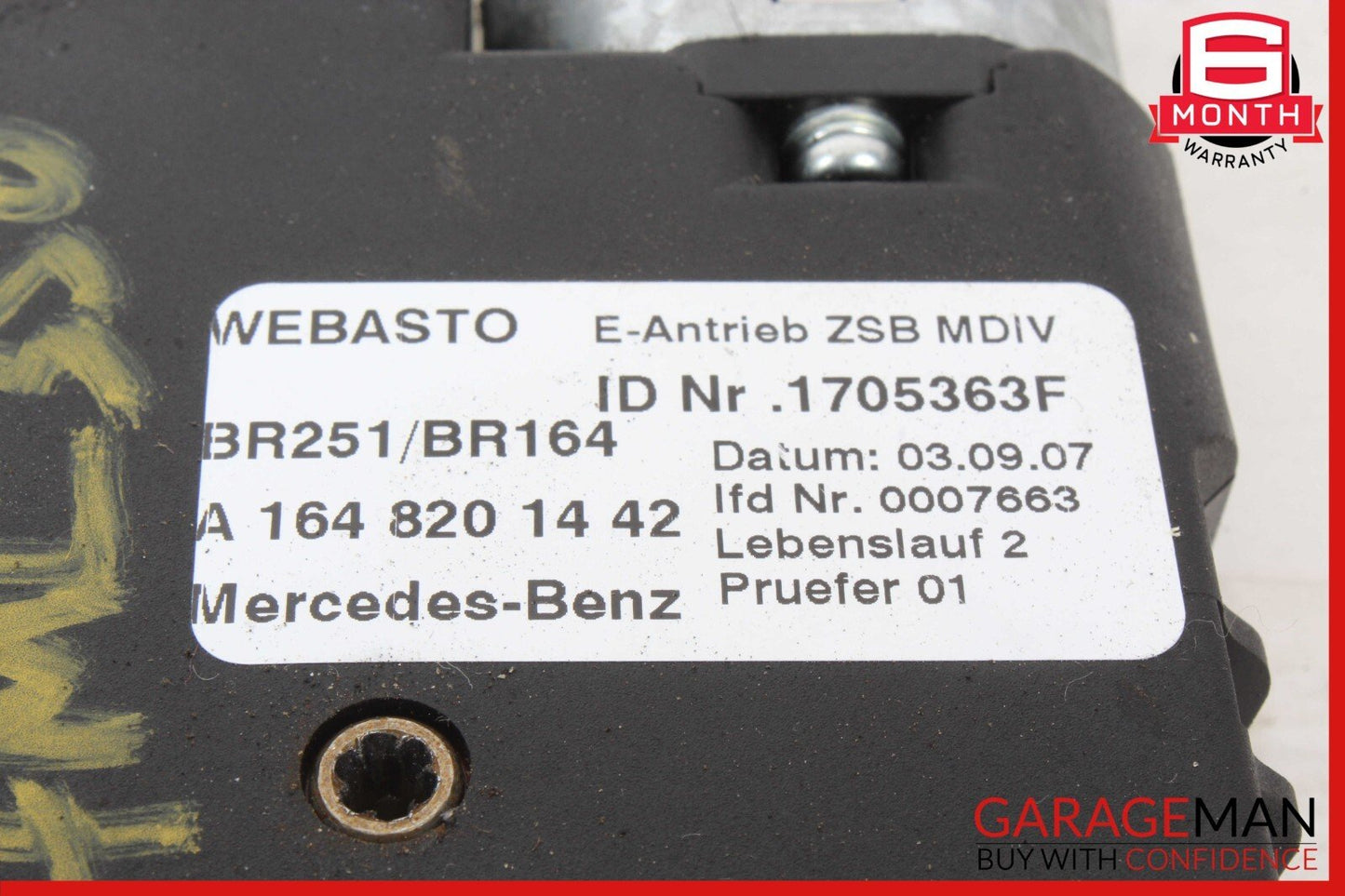 06-13 Mercedes W164 ML350 GL450 Panoramic Sunroof Sun Roof Motor 1648201442 OEM