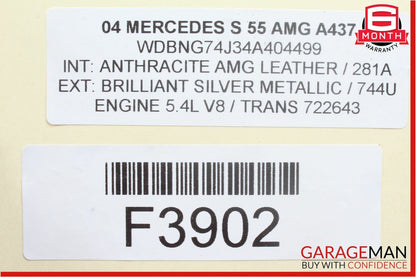 03-06 Mercedes W220 S55 AMG S600 Front Right / Left Side Seat Headrest Head Rest