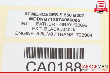 07-13 Mercedes W221 S550 S400 Front Right Side Tweeter Speaker Cover Trim OEM