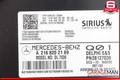07-14 Mercedes W204 C300 SLK350 Sirius Satellite Radio Module Receiver OEM