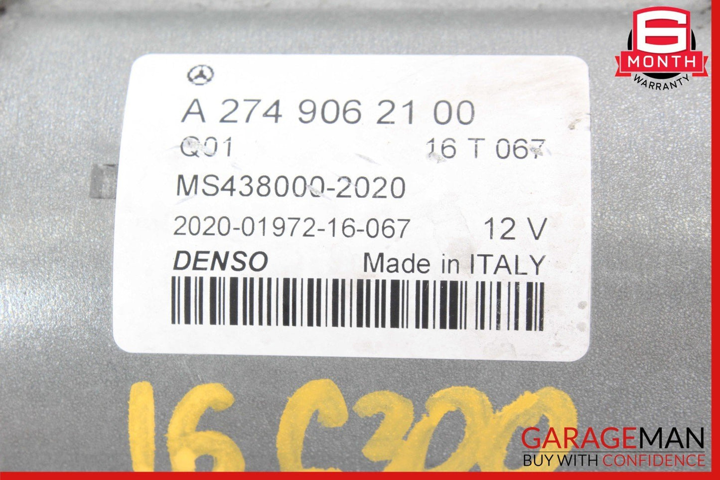 15-20 Mercedes W205 C300 GLC300 DENSO Engine Starter Motor 2749062100 OEM