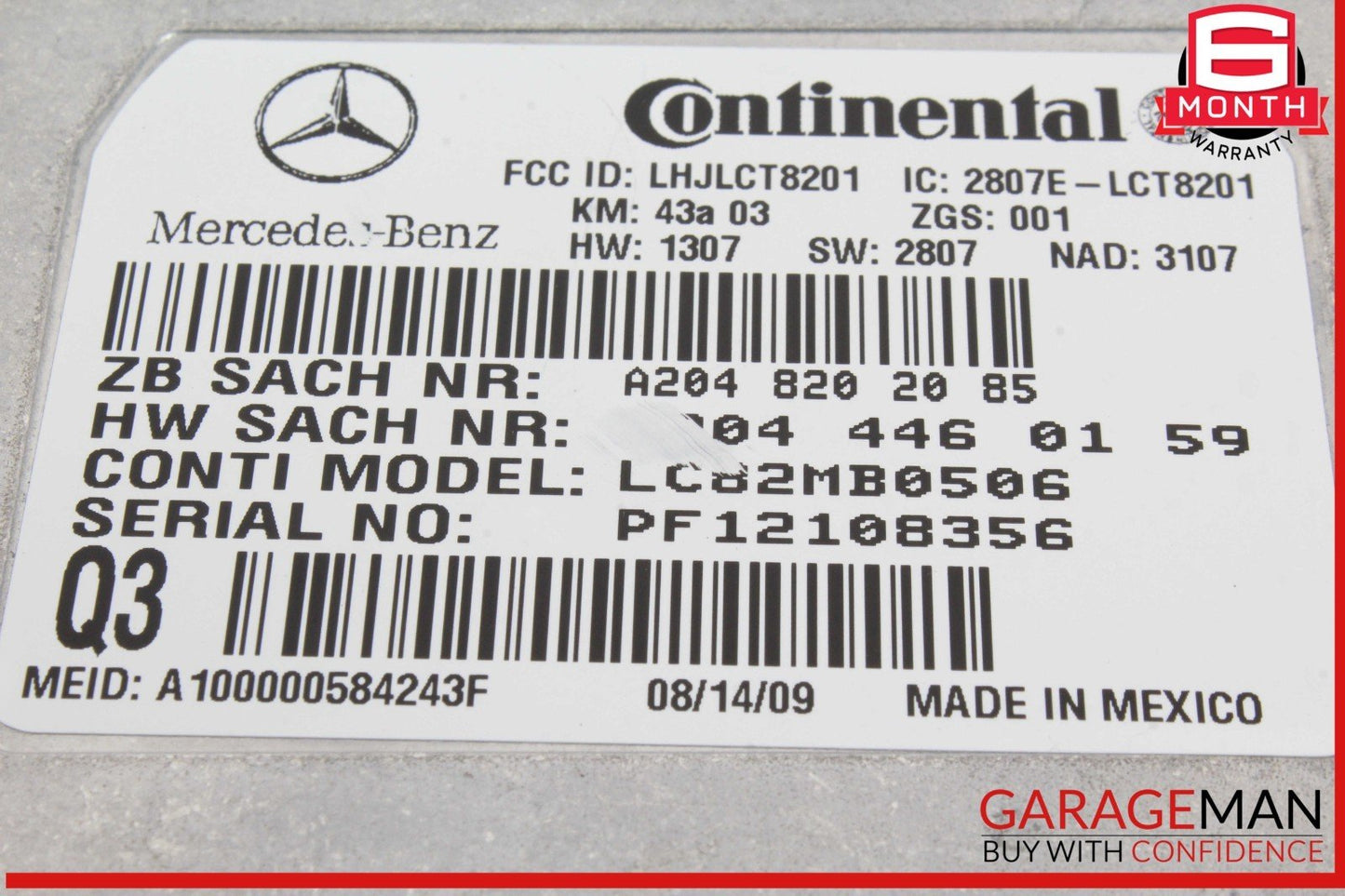 Mercedes X164 GL450 ML350 Voice Communication Control Module 2048202085 OEM