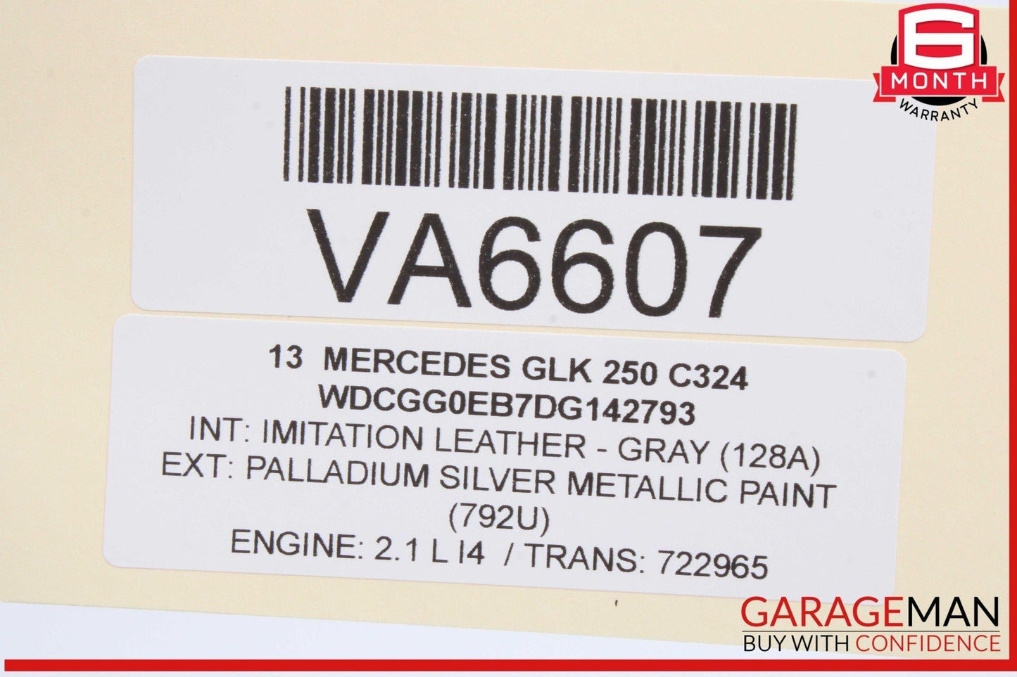 10-15 Mercedes X204 GLK250 GLK350 Rear Glass Windshield Wiper Motor Valeo OEM