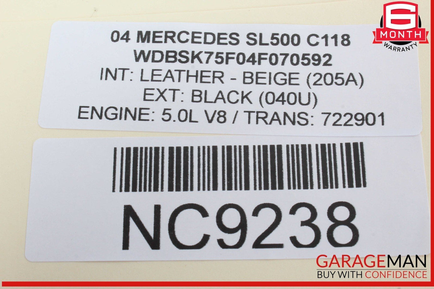 03-12 Mercedes R230 SL500 Front Left Window Regulator Motor 2308200942