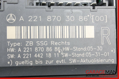 07-09 Mercedes W221 S550 Front Right Passenger Side Under Seat Control Module