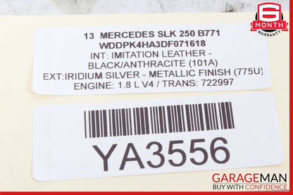 12-20 Mercedes R172 SLK350 SLK250 Front Left Side Sun Visor Sunvisor Shade Cover
