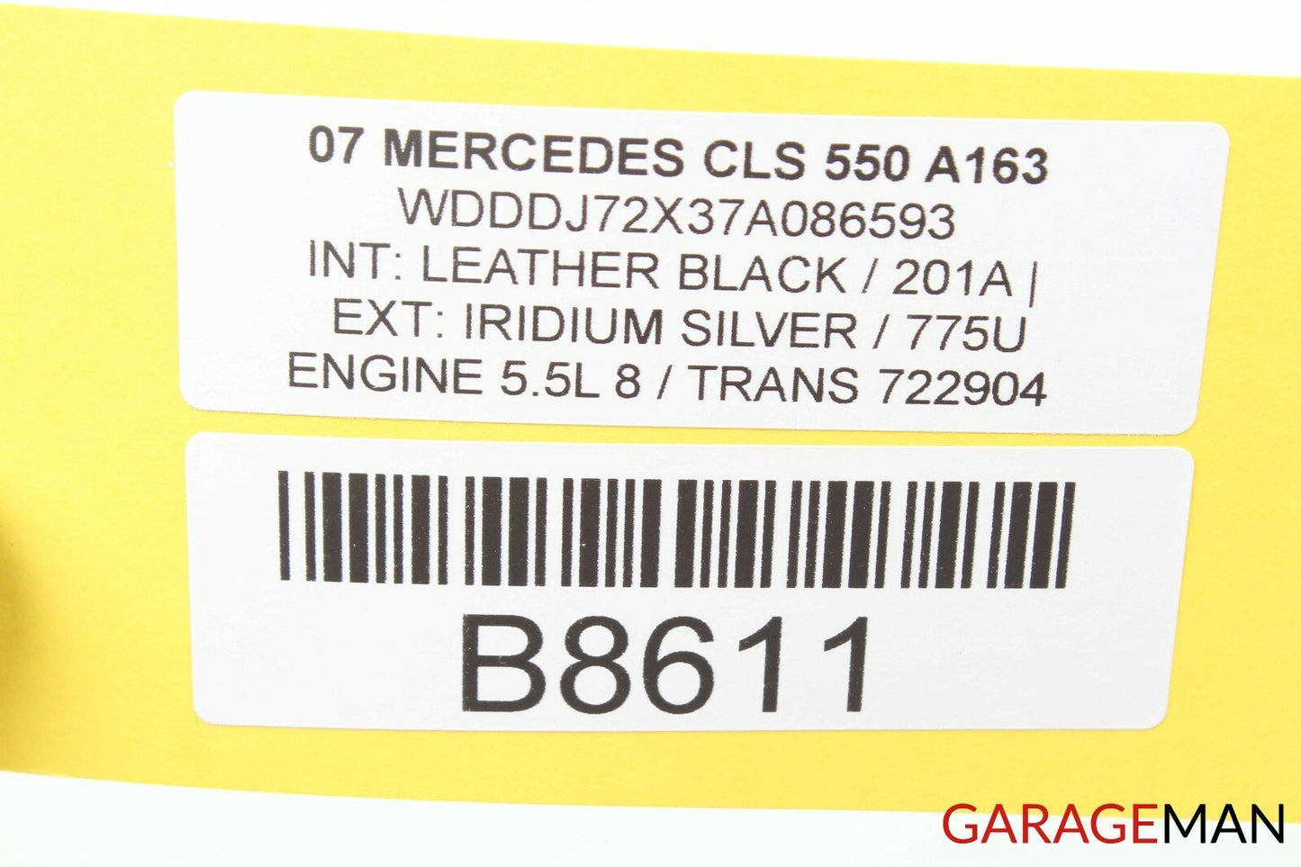 07-11 Mercedes W219 CLS550 E550 Headrest Head Rest Right / Left Black 2199700050