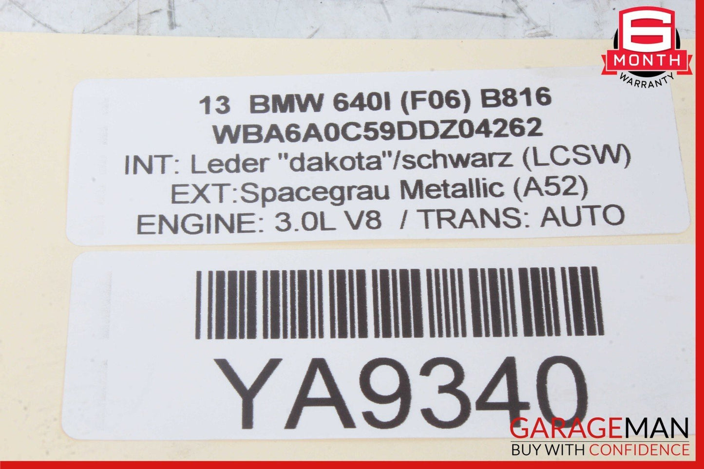 09-19 BMW F06 640i 550i Front Left Bumper Reinforcement Bracket 723196704 OEM