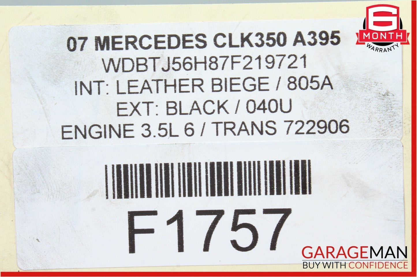 06-09 Mercedes W209 CLK350 E350 C350 Engine Upper Oil Sump Baffle Pan Assembly