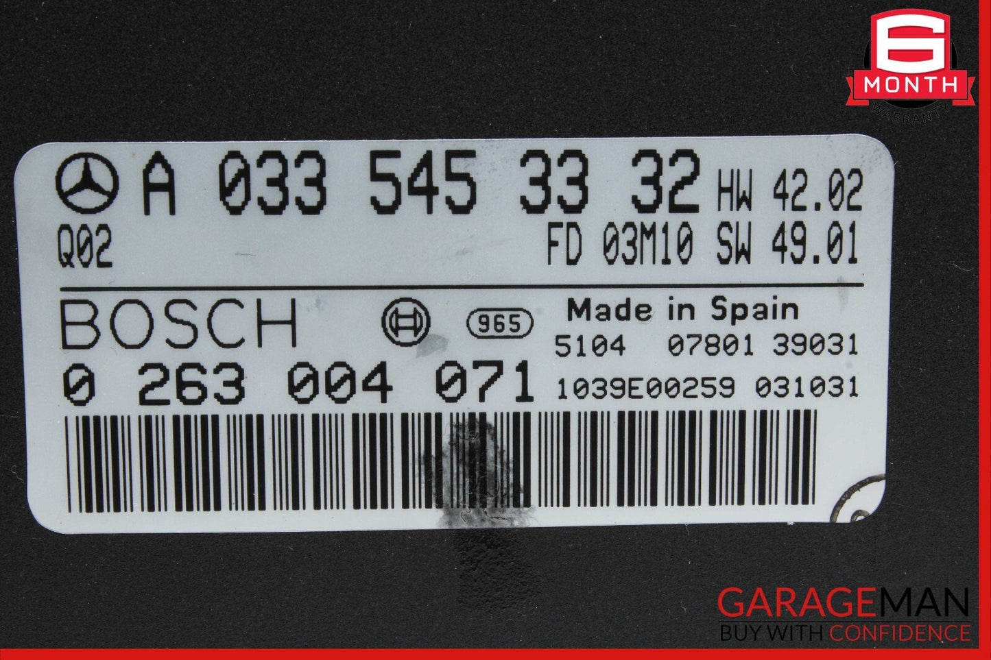 00-06 Mercedes W215 CL500 S500 CL55 AMG Park Parktronic Parking Control Module
