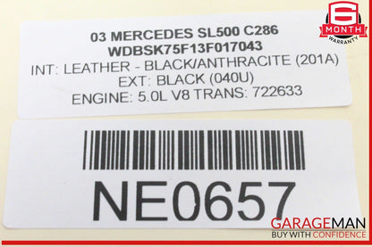 03-12 Mercedes R230 SL500 S55 AMG Front Top Roof Lock Latch Cylinder OEM
