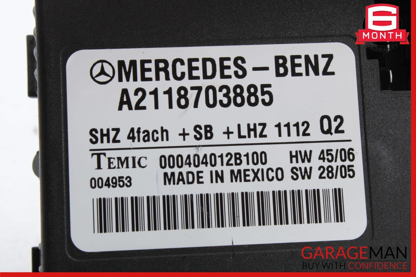 06-13 Mercedes X164 GL450 E320 Heated Seat Control Module 2118703885 OEM