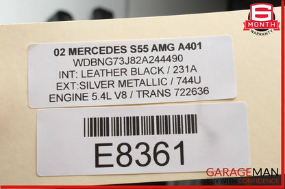 00-06 Mercedes W220 S55 AMG Front Left Keyless Go Entry Antenna Control Module
