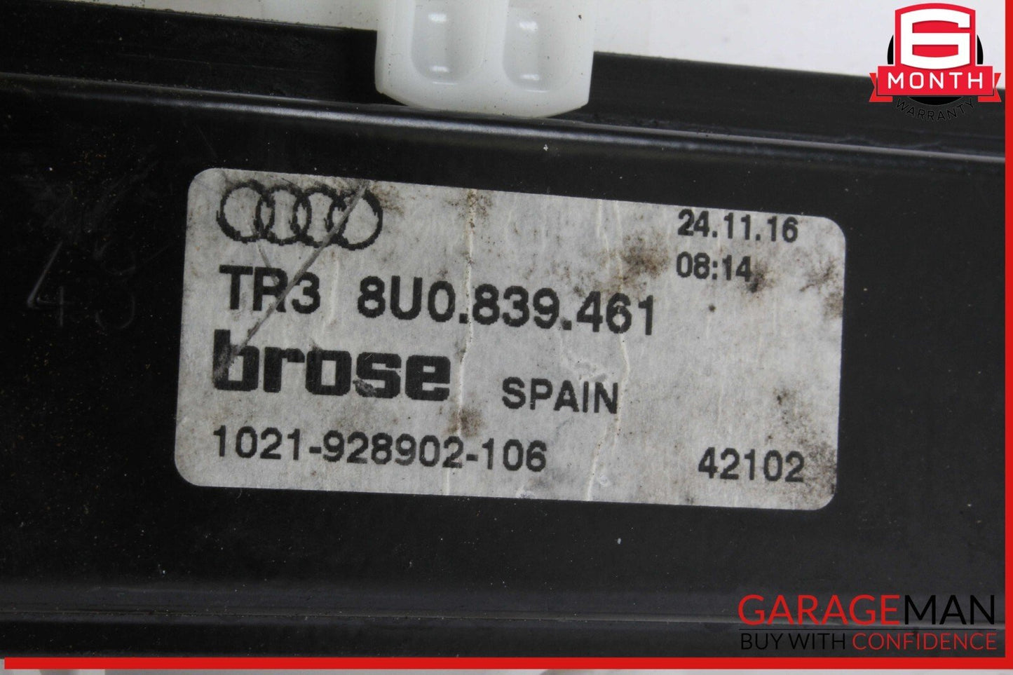 15-18 Audi Q3 Quattro Rear Left Driver Side Window Regulator Motor OEM
